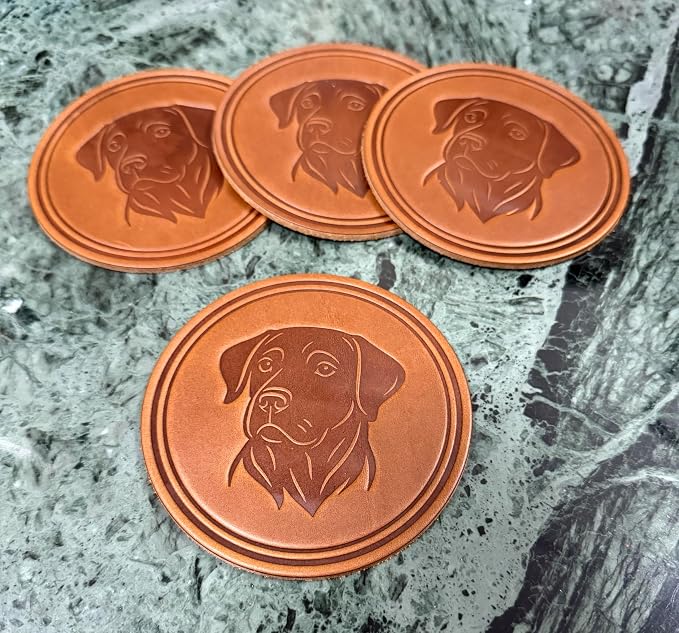 Dog Breed Leather Coasters – Premium Full Grain Table Protectors - Image 6