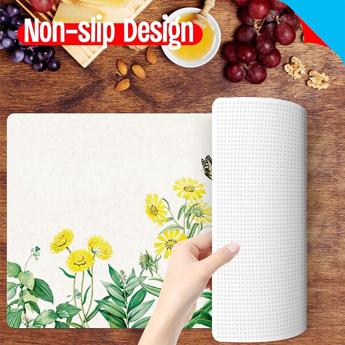 6 Pack Elegant Placemats, Non-Slip Washable, Reusable Placemat - Image 5