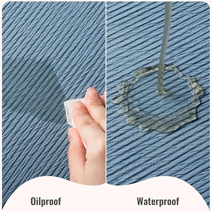 Jovono Faux Leather Placemats Set of 6, Waterproof Washable Table Mats, Easy-Clean Heat Resistant Kitchen Vinyl Place Mat for Dining Table, Restaurant, Indoor, 17.8"x11.8", Light Blue