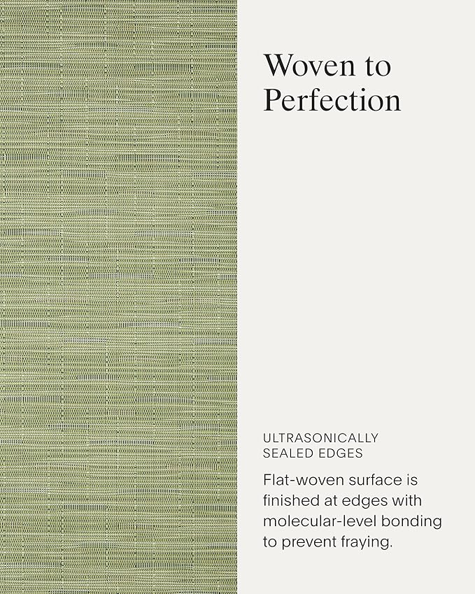 Chilewich Bamboo Placemats Set of 4 - Woven Rectangle Placemats - Reusable, Stain-Resistant, Indoor/Outdoor Tabletop Protection - 19" x 14" - Spring Green