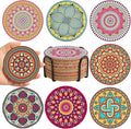 Cork Coasters Set of 8 with Holder, Colorful Cup Coaster by Puluole