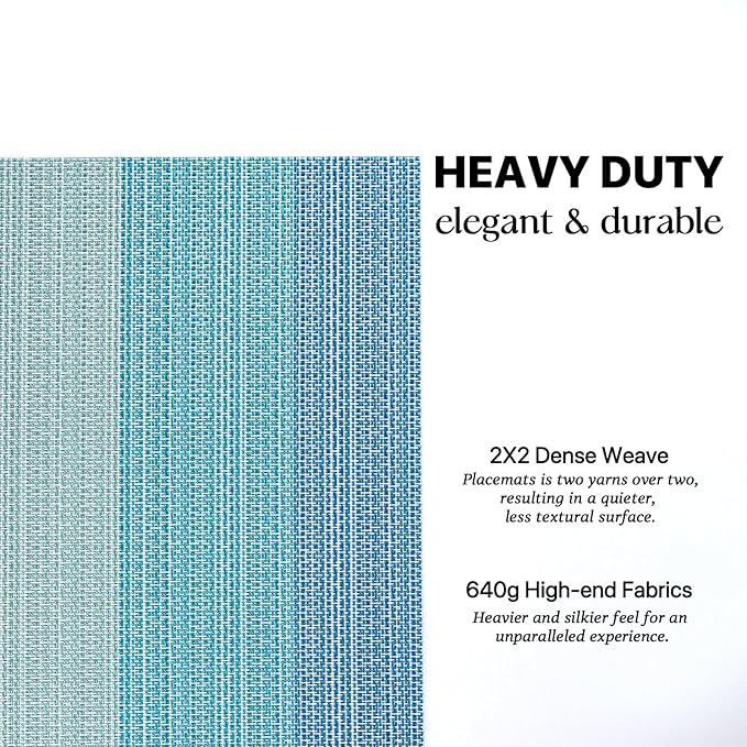 LEXMORE Placemats Set of 6 Vinyl/Plastic Woven Place Mats for Kitchen Table Indoor/Outdoor Washable Placemat Wipeable Dining Table Mats(Ocean Geode)