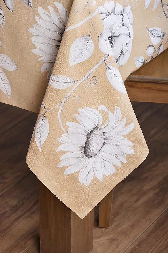 Maison d' Hermine Table Cloth Square Table 100% Cotton 54 x 54 Inches Fall Tablecloth Reusable Everyday Use for Thanksgiving Christmas Decorations Dining Farmhouse Party (Pretty Autumn)