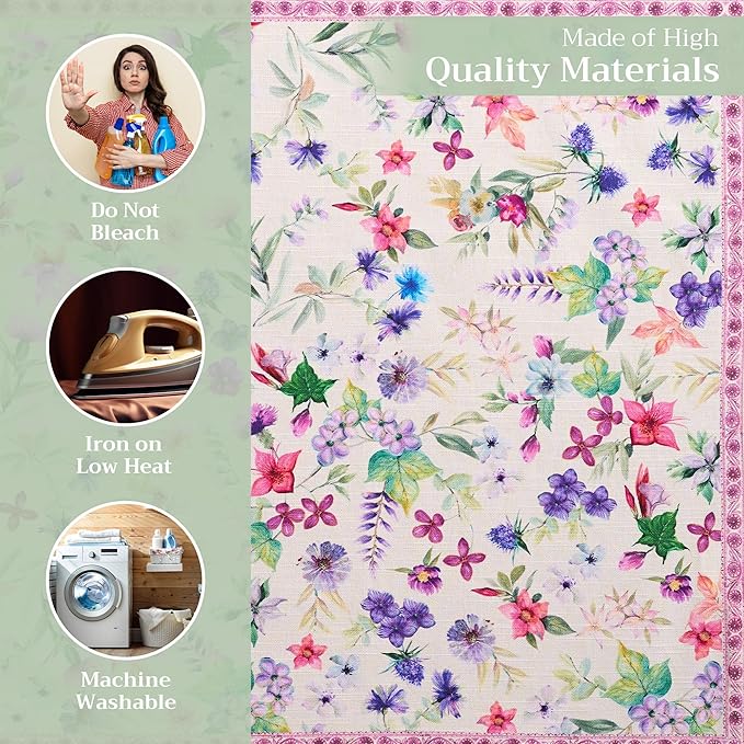 Maison d' Hermine Cloth Napkins Set of 4 100% Cotton Everyday Reusable Square Napkins Cloth Washable Dinner Party Wedding Restaurant Valentines Day Decorations Spring/Summer (Chardon, 20" x 20")