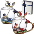 BTaT- Floral Glass Tea Cups by BrewToATea