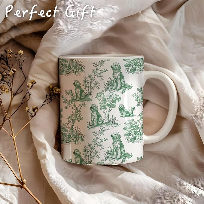 Chinoiserie Golden Doodle Mug, Grandmillennial Sausage Weiner Dog Coffee Tea - Image 5