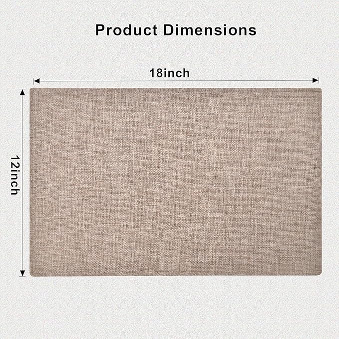 SLKQG Linen-Look Placemats Set of 8, Heat Resistant & Machine Washable Double-Layered Cloth Placemats for Dining Table, Indoor/Outdoor Use, Non-Slip Kitchen Table Mats (8, Natural Linen)