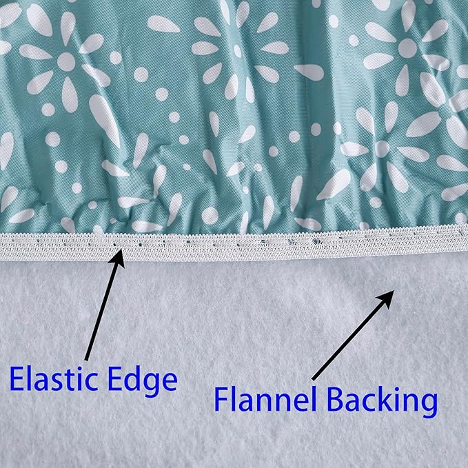 Walrus Round Vinyl Fitted Tablecloth with Flannel Backing Elastic Edge Design Table Cover Waterproof Oil-Proof PVC Table Cloth Stain-Resistant Best for 45"-56" Round