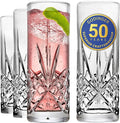 Godinger Tall Beverage Glasses Collins All Purpose Drinking Glasses- Dublin by Godinger