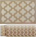 Elegant Placemats Vinyl Woven Heat-Resistant Placemats Set of 8 Washable Easy to Clean Table Mats for Dining Room and Decorate (Gold)