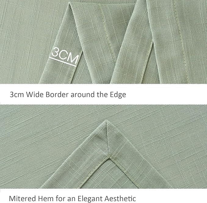 maxmill Lux Faux Linen Table Cloth with Slubby Yarn Textured Weaves Wrinkle Free Anti-Shrink Soft Tablecloth Decorative Table Cover for Dining Room Use Rectangle 60 x 104 Inch Sage Green