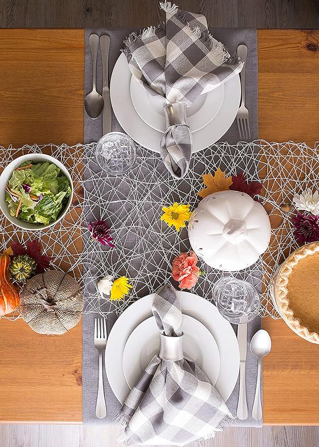 DII Everyday Collection, Fringed Solid Tabletop, Table Runner - Image 6
