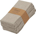 Ruvanti Cloth Napkins Set of 12, 18x18 Reusable Napkins Cloth Washable, Soft & Durable Table Napkins, Poly Cotton Fabric Dinner Napkins for Parties, Christmas, Thanksgiving, Weddings - Deep Taupe