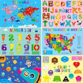 6 Pack Placemats for Kids, Non-Slip Washable, Reusable Alphabet, Shape & Color by SpriteGru