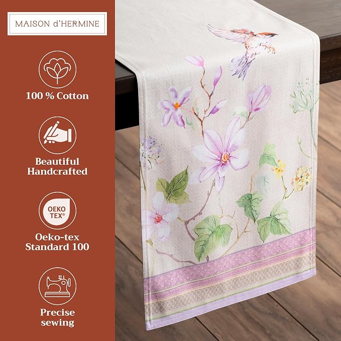 Maison d' Hermine Table Runner 100% Cotton 14.50" x 108" | Table Runners 108 - Image 2
