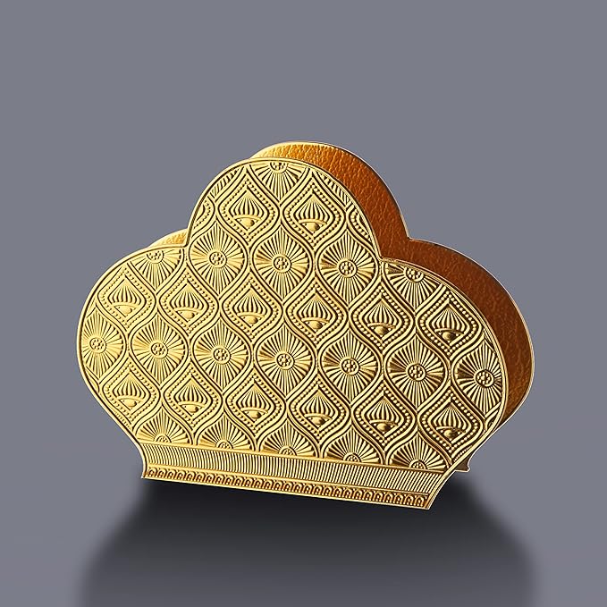 Alisveristime Zamac Napkin Holder – Decorative Elegant Metal Napkin Organizer for Table or Countertop Use (Gold)
