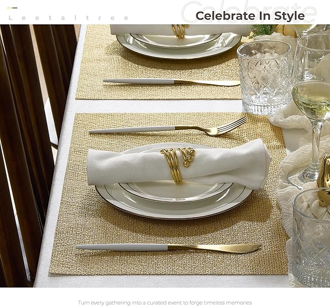 Leetaltree Gold Placemats Set of 6 - Image 3