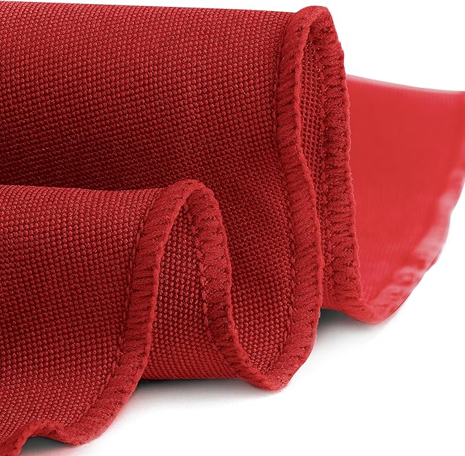 Gee Di Moda Round Tablecloth - 132 Inch Red Round Table Cloth for 72 to 96 Inch Round Tables - Heavy Duty Washable Fabric - for Buffet Table, Holiday Party, Dinner, Wedding & Baby Shower