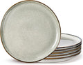 AmorArc Ceramic Plates Set of 6, 8.5 Inch Handmade Reactive Glaze Stoneware Plates set for Dessert, Salad, Appetizer,Dinner, Microwave & Dishwasher Safe, Scratch Resistant