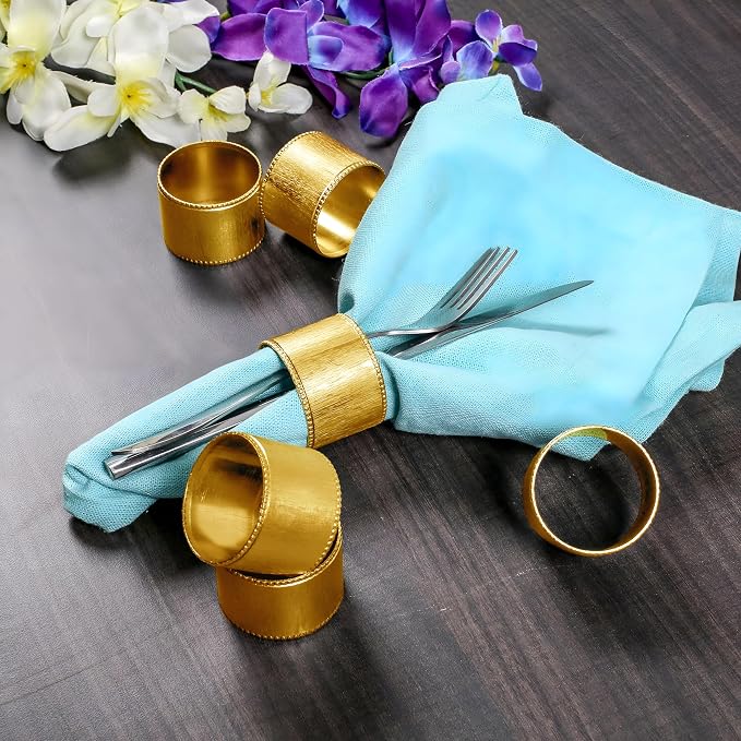 Premium Iron Napkin Rings Set of 12, Rustic Farmhouse Table Decor, Modern - Image 2