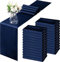 Horbaunal 24 Pack Navy Blue Satin Table Runner 12 x 108 Inch | Smooth Table by Horbaunal