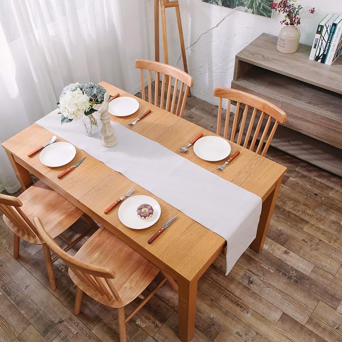 Soft Caddice Faux Linen Table Runner 2 Side - Image 6