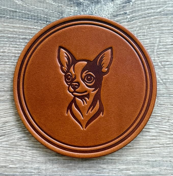 Dog Breed Leather Coasters – Premium Full Grain Table Protectors - Image 5