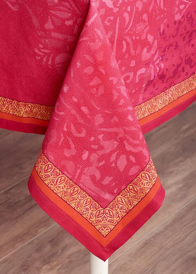 Maison d' Hermine Table Cloth Rectangle Table 100% Cotton 60 x 108 Inches Fall Tablecloth Reusable Everyday Use for Thanksgiving Christmas Decorations Dining Farmhouse Party (Versailles)