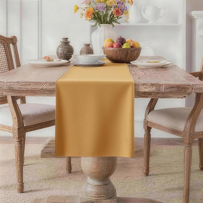 MEANMOY Gold Table Runner 72 Inches Long Waterproof Washable Table Runners | by MEANMOY
