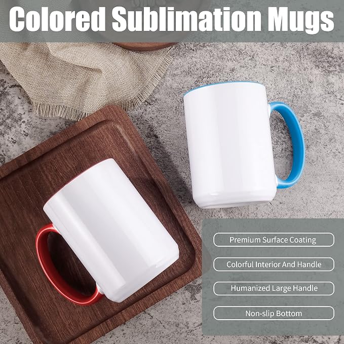 TANGLONG 15oz Sublimation coffee Mugs-6 Assorted Colors Magic cupSet of 12 | - Image 2