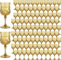 100Pack Plastic Wine Glasses, 7oz Vintage Goblets by LEYIQU