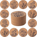 Cork Coasters for Drinks Absorbent Non Slip 12pcs 4 Inch Flower | Coaster for by Staruby