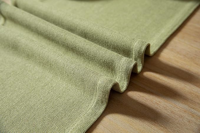 Burlap Style Farmhouse Table Runner, 14x60 Inches Light Sage Green | Thick - Image 6