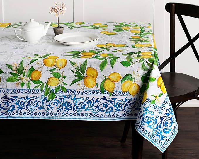 Maison d' Hermine Table Cloth Rectangle Table 100% Cotton 60 x 120 Inches Tablecloth Reusable Decorative for Dining Room Farmhouse Home Valentines Day Decorations Spring Summer - Cedrat