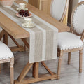 NEWISHER Farmhouse Braided Striped Embroidery Table Runner 48 inches, Rustic by Newisher