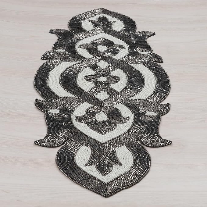Beaded Table Runner Decorative Hand Glitz Rustic Farmhouse - Image 7