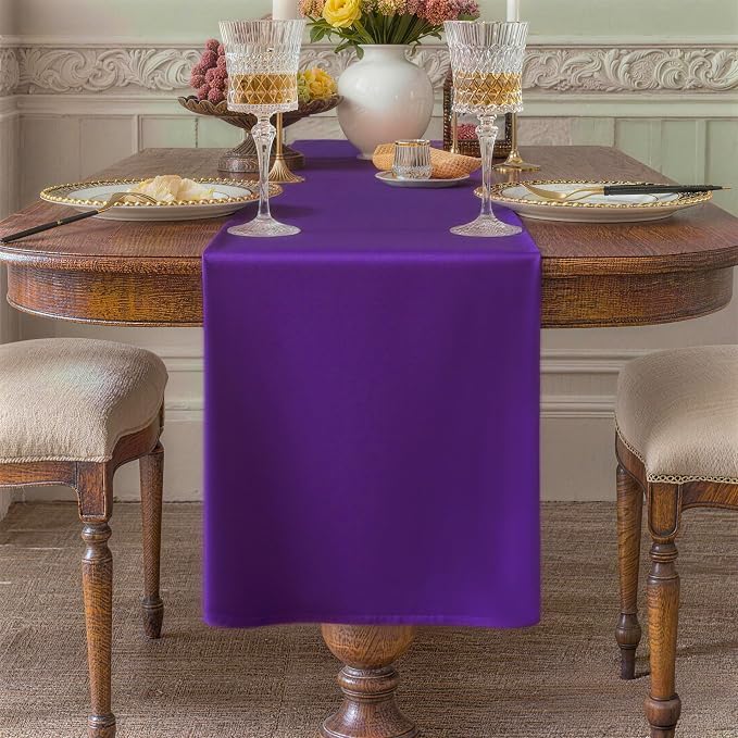 Purple Table Runner, Waterproof Washable Runners 108 Inches Long | Reusable by KAIPHO