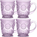 Vintage Hobnail Purple Glass Mugs Set of 4 – 10oz by Yungala