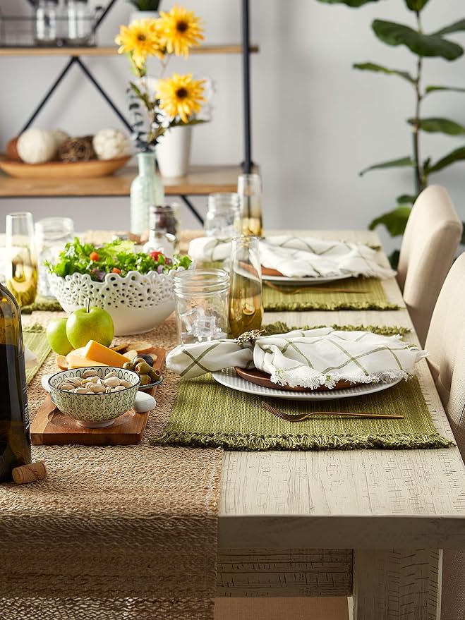 DII Variegated Tabletop Collection, Placemat Set3x19, Olive Green, 6 Piece - Image 6