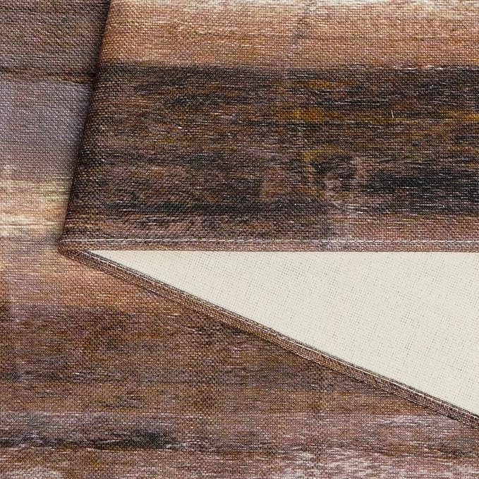 Brown and Grey Table Runner, Teal Abstract Modern Art Burlap Table Runners - Image 5