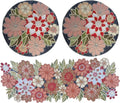 Beaded Table Runner Decore 36 inches Long Christmas Flower Design Beaded Table by byHomeDecorativeProduct