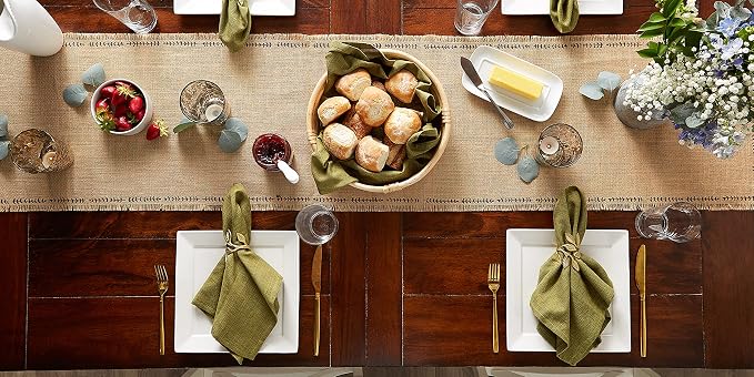 DII Variegated Tabletop Collection, Napkin Set, Olive Green, 6 Piece - Image 8