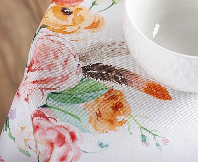 Maison d' Hermine Table Cloth Round Table 100% Cotton 69 Round Inches Tablecloth Reusable Decorative for Dining Room Farmhouse Home Valentines Day Decorations Spring Summer - Ibiza - Beige