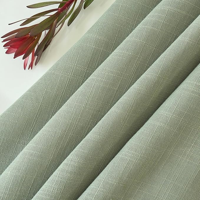 maxmill Lux Faux Linen Tablecloth with Slubby Yarn Textured Weaves Wrinkle Resistant Anti-Shrink Soft Table Cloth for Kitchen Dining Restaurant Tabletop Rectangle 60 x 120 Inch Sage Green