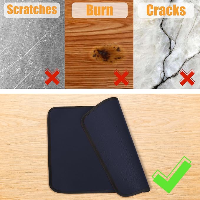 Blackstone Griddle Blue 24x36 Inch Heat Resistant Mat for Outdoor Grill Table & Indoor Fireplace