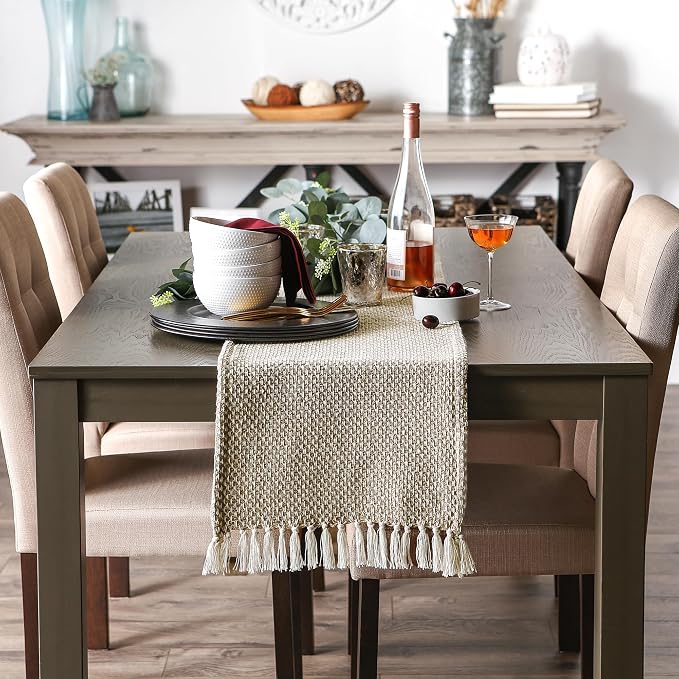 DII Woven Basics Collection 100% Cotton Knit Table Runner - Image 4
