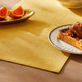 Rustic Cotton Linen Table Runner, 13x108 Inches Yellow | Farmhouse Style Linen by ZEEMARTONLINE