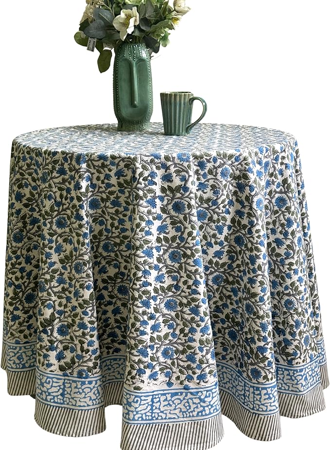 ATOSII Cotton Tablecloth Lake Como 90" Inches Round