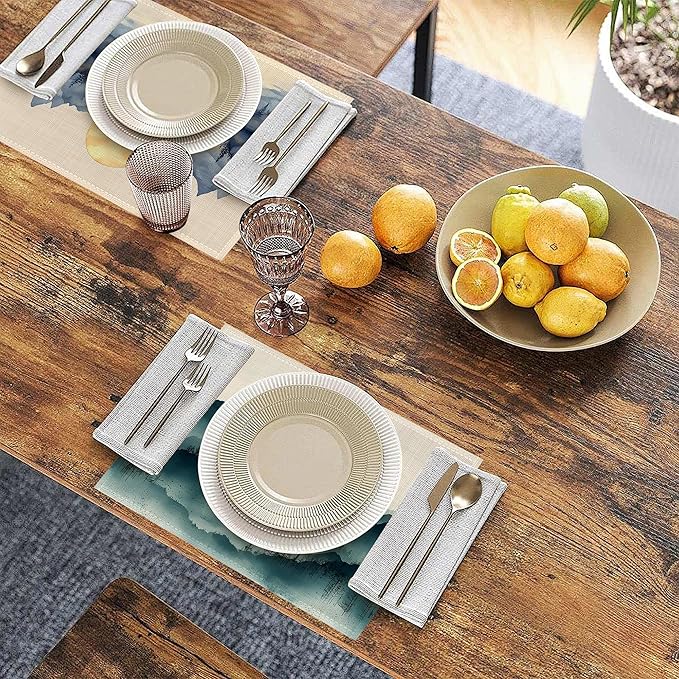 Tropical Landscape Placemats Set of 6,Palm Trees Sunset Seascape Exotic Linen Washable Kitchen Dining Table Mats Heat Resistant Place Mats for Home Party Indoor Holiday