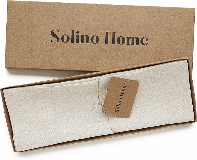 Solino Home Linen Placemats Set of 6 - Light Natural Placemats 14 x 19 Inch - 100% Pure Linen Table Mats for Spring, Easter - Athena
